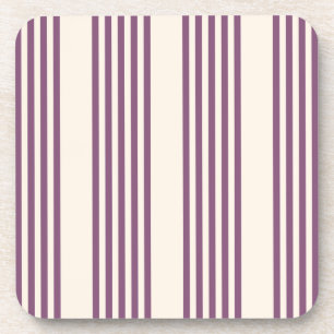 Posavasos Patrón malva morado y beige de cinco rayas