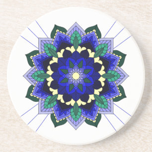 Posavasos Patrón Mandala 02 en la montaña rusa azul oscuro