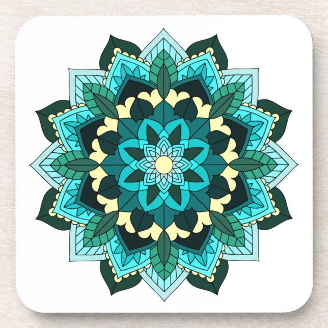 Posavasos Patrón Mandala 02 en montaña acuática (Frente)
