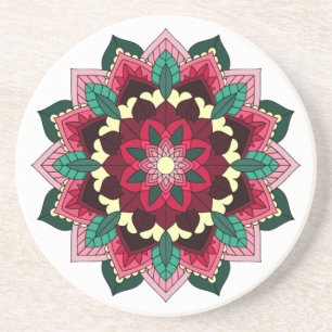 Posavasos Patrón Mandala 02 en rosa profundo