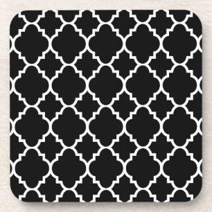 Posavasos Patrón marroquí de Cuatrefol Blanco Negro