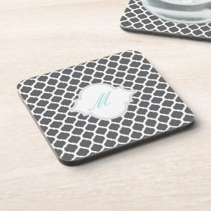 Posavasos Patrón marroquí gris con escayola de corcho monogr