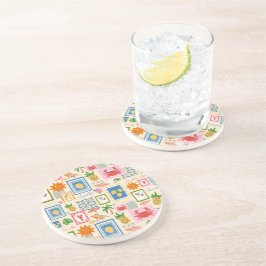 Posavasos Patrón Mediterráneo de Verano de la Costa de Amalf