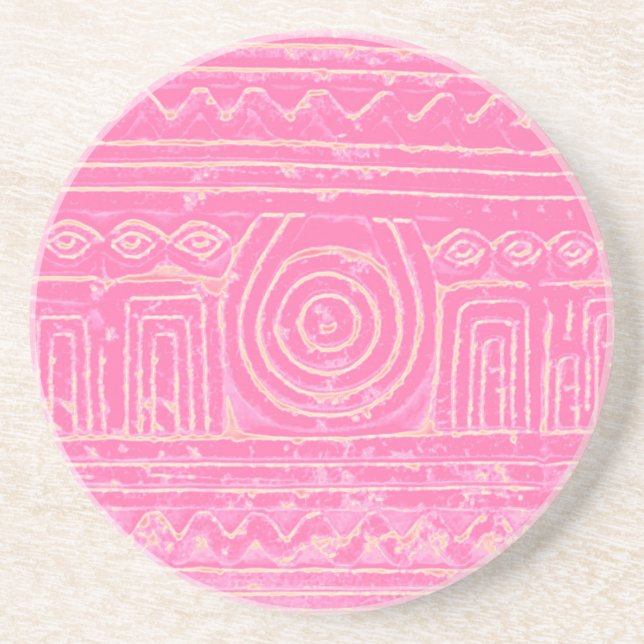 Posavasos Patrón Mesopotamiano Sumeriano Rosa (Frente)