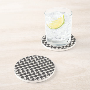 Posavasos Patrón negro blanco de dientes de perro