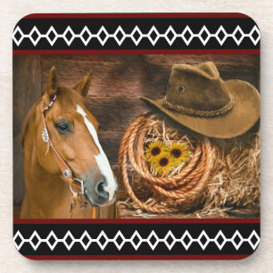 Posavasos Patrón occidental de Lasso Gorra Vaquero de Caball