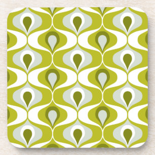 Posavasos Patrón oval Ogee verde oliva