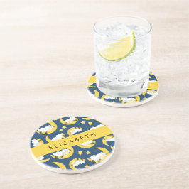 Posavasos Patrón ovino, oveja durmiente, luna, tu nombre