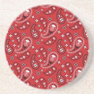 Posavasos Patrón Paisley con fondo rojo-23214