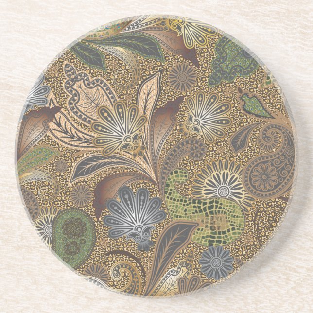 Posavasos Patrón Paisley de impresión animal (Frente)
