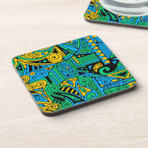 Posavasos Patrón Pintado A Mano Y Digitalmente Art. 21