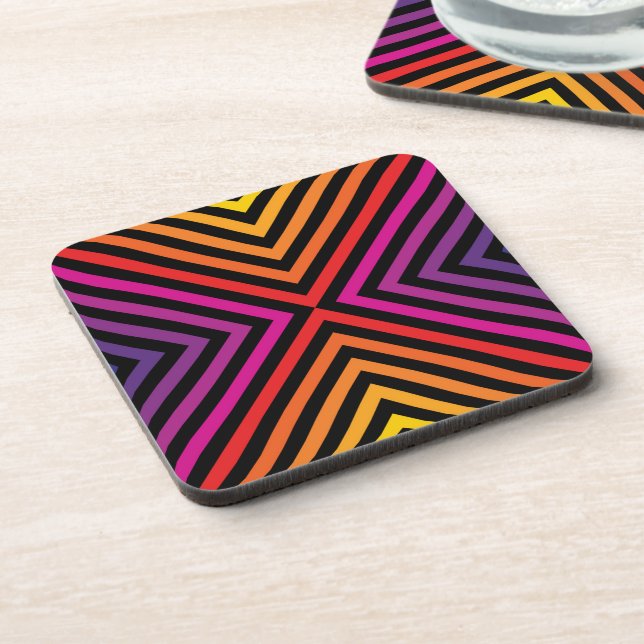 Posavasos Patrón psicodélico de Chevron Arcoiris (Lado Izquierdo)