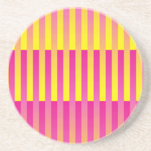 Posavasos Patrón rayado de Naranja amarillo rosado