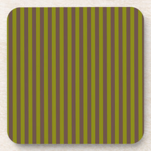 Posavasos Patrón rayado en color marrón chocolate y verde ol