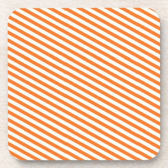 Posavasos Patrón rayado retro Naranja (Frente)