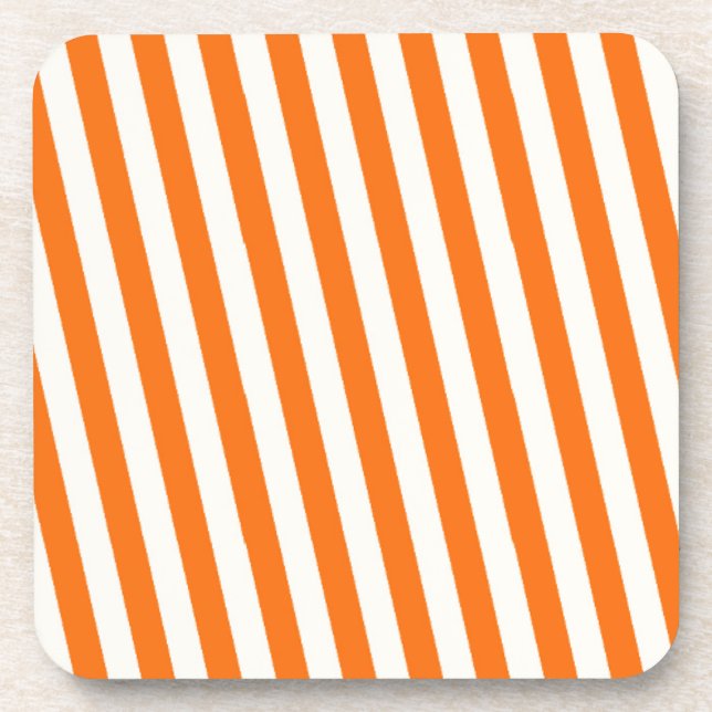 Posavasos Patrón rayado retro Naranja (Frente)