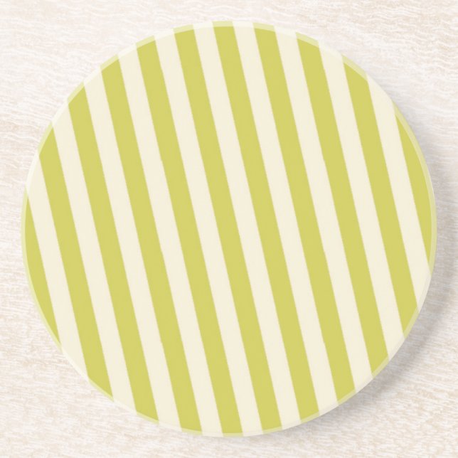 Posavasos Patrón rayado verde retro (Frente)