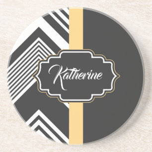 Posavasos Patrón resumen en blanco y negro