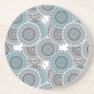Posavasos Patrón retro, azul y gris, elegante, mamáes