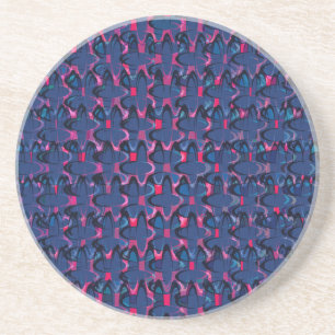 Posavasos Patrón retro azul y rosa