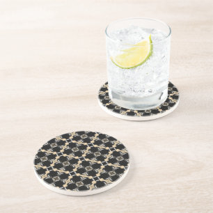 Posavasos Patrón retro negro, blanco y gris