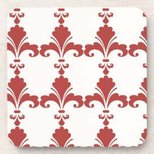 Posavasos Patrón Retro Red Fleur-De-Lis