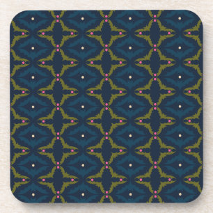 Posavasos Patrón Retro Vintage Azul Profundo