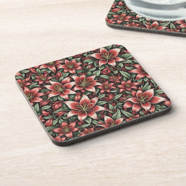 Posavasos Patrón rojo azteca Lily (Lado Izquierdo)