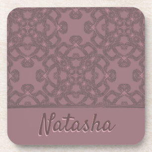 Posavasos Patrón Rosa de polvo personalizado