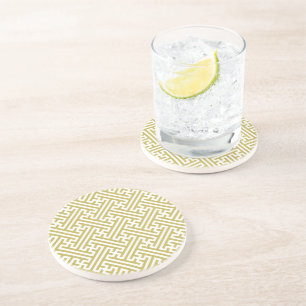 Posavasos Patrón Sayagata, japonés, oro y blanco