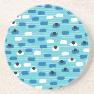 Posavasos Patrón sin fisuras de pincel, dibujado a mano.