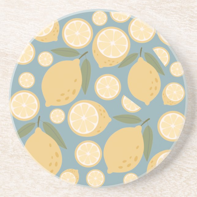 Posavasos Patrón sin foco de limón amarillo (Frente)