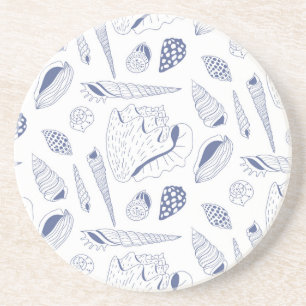 Posavasos Patrón sin mar con conchas marinas