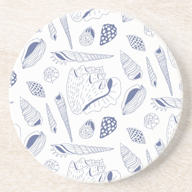 Posavasos Patrón sin mar con conchas marinas (Frente)