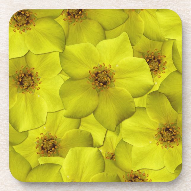 Posavasos Patrón sin soldadura de Shrubby Cinquefoil (Frente)