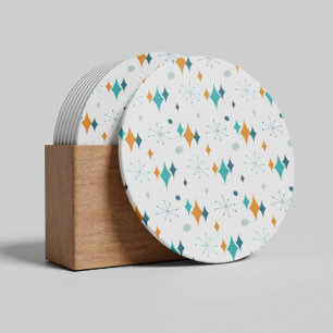 Posavasos Patrón Starburst de mediados de siglo moderno