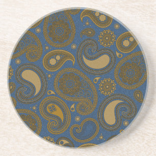 Posavasos Patrón Tan Paisley en tela azul