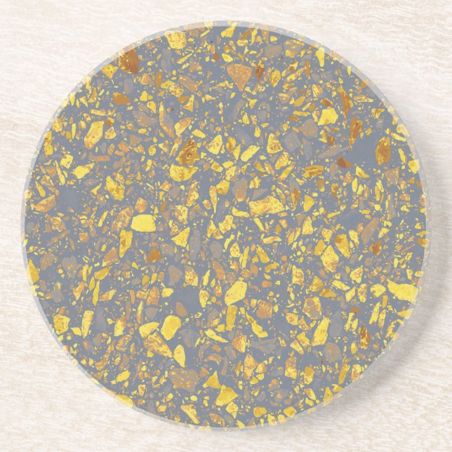 Posavasos Patrón Terrazzo de oro moderno (Frente)