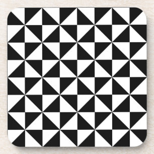 Posavasos Patrón triángulo blanco y negro