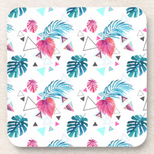 Posavasos Patrón triángulo de hoja tropical