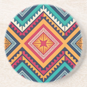 Posavasos Patrón tribal colorido