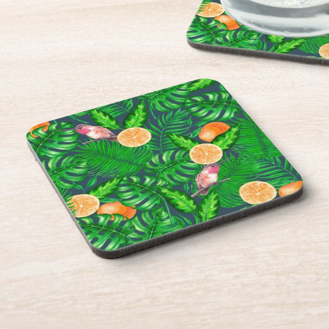 Posavasos Patrón tropical, colibríes (Lado Izquierdo)