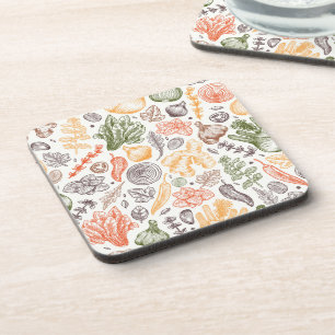 Posavasos Patrón vegetal de los jardines de cocina