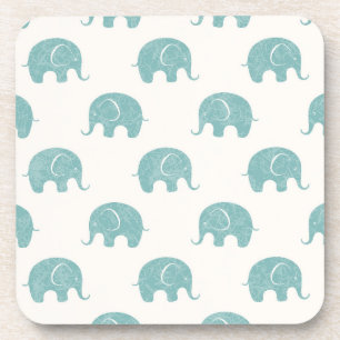 Posavasos Patrón Verde azulado de elefante corto