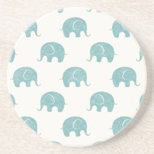 Posavasos Patrón Verde azulado de elefante corto