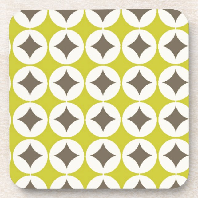 Posavasos Patrón verde retro (Frente)