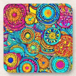 Posavasos Patrón vibrante: un Kaleidoscopio de diseño colori