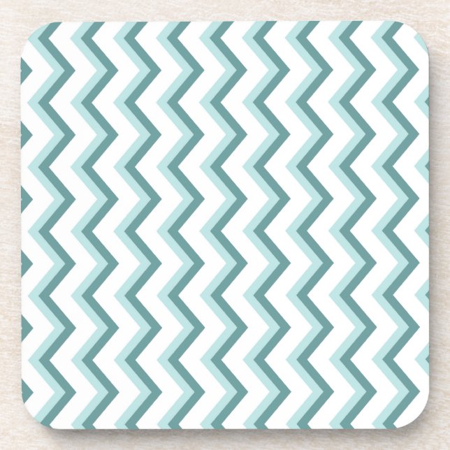 Posavasos Patrón ZigZag Chevron en verde menta (Frente)