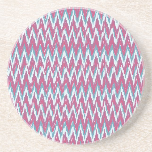 Posavasos Patrón ZigZag de arándanos y Verde azulados (Frente)