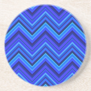 Posavasos Patrón zigzag de franjas azules